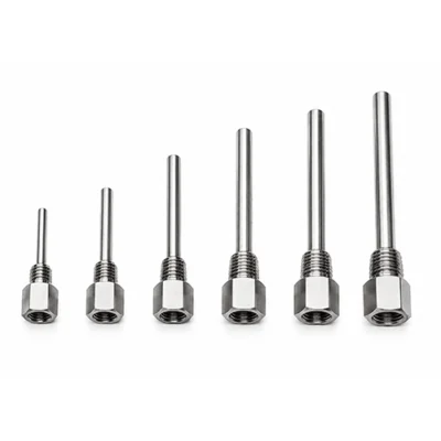 Termopozo Roscado de Acero Inoxidable 304 (1/2" NPT x 1/2" NPT x 4")